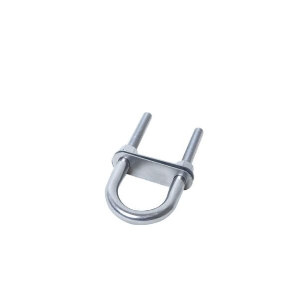 2 Inch U-Bolt with Nuts/Washers - 316 Marine Grade Stainless Steel bottom side angle