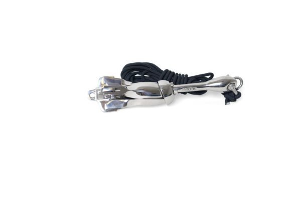 3 lb Folding PWC Anchor mirror polished 316 stainless steel side angle