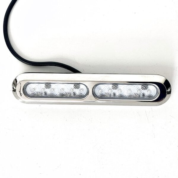 60 Watt Slim 2 Pod Underwater LED RGB Stainless Steel Light top angle