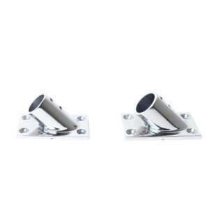 7/8 Inch 45° (Degrees) Square Tubing Base - 316 Marine Grade Stainless Steel front angle