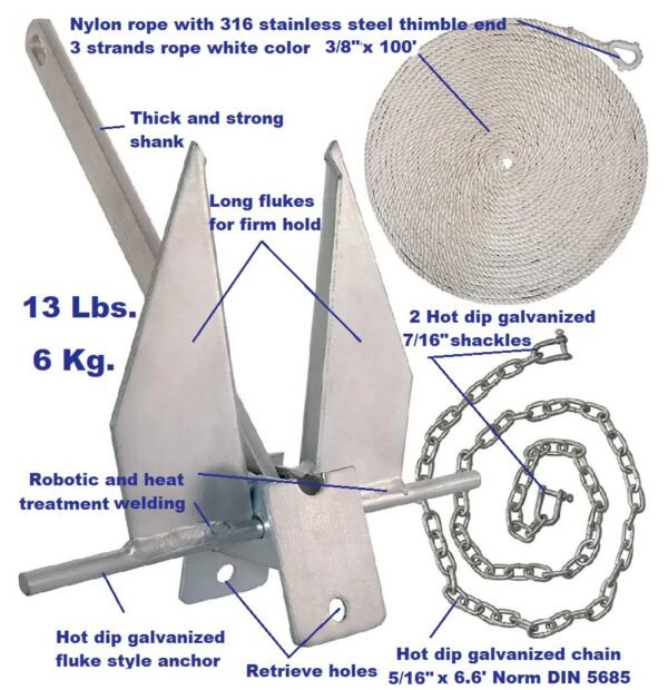 Galvanized Fluke Anchor Kit