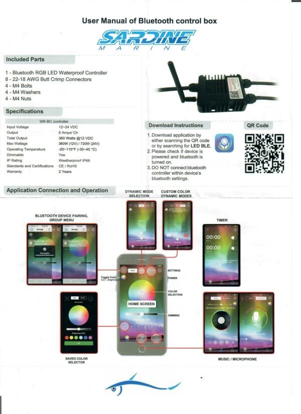 240  Watts Underwater RGB Light System
